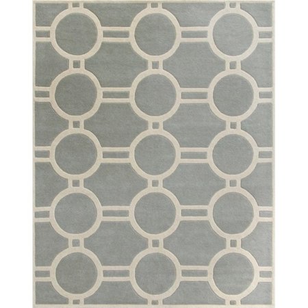 SAFAVIEH 8 Ft. x 10 Ft. Rectangle- Contemporary Chatham Grey And Ivory Hand Tufted Rug CHT739E-8